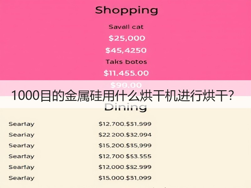 1000目的金属硅用什么烘干机进行烘干? 1000目的金属硅用什么烘干机进行烘干?