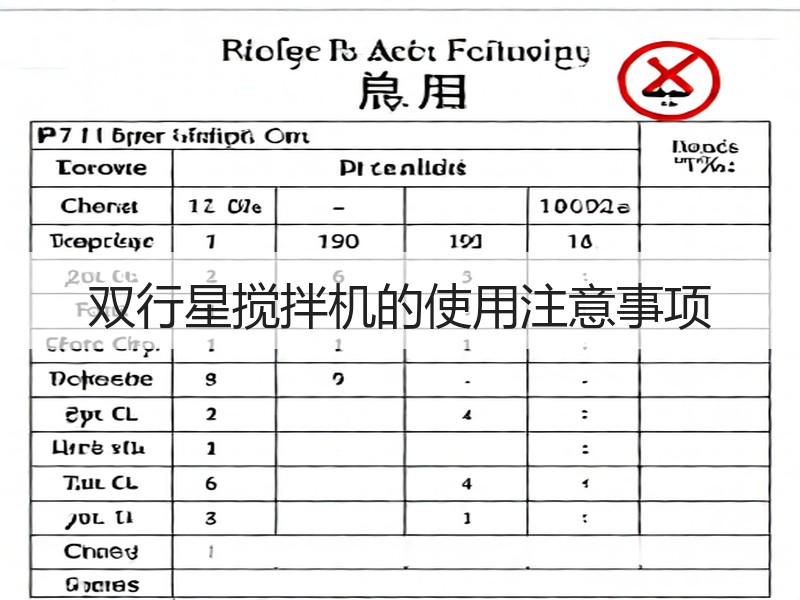 双行星搅拌机的使用注意事项
