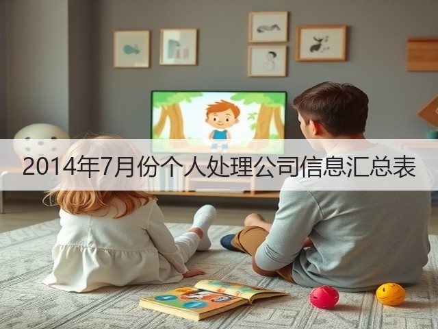 2014年7月份个人处理公司信息汇总表(图2) 2014年7月份个人处理公司信息汇总表(图2)